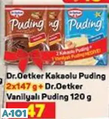 DR.OETKER KAKAOLU PUDİNG 2X147 G+DR.OETKER VANİLYALI PUDİNG 120 G